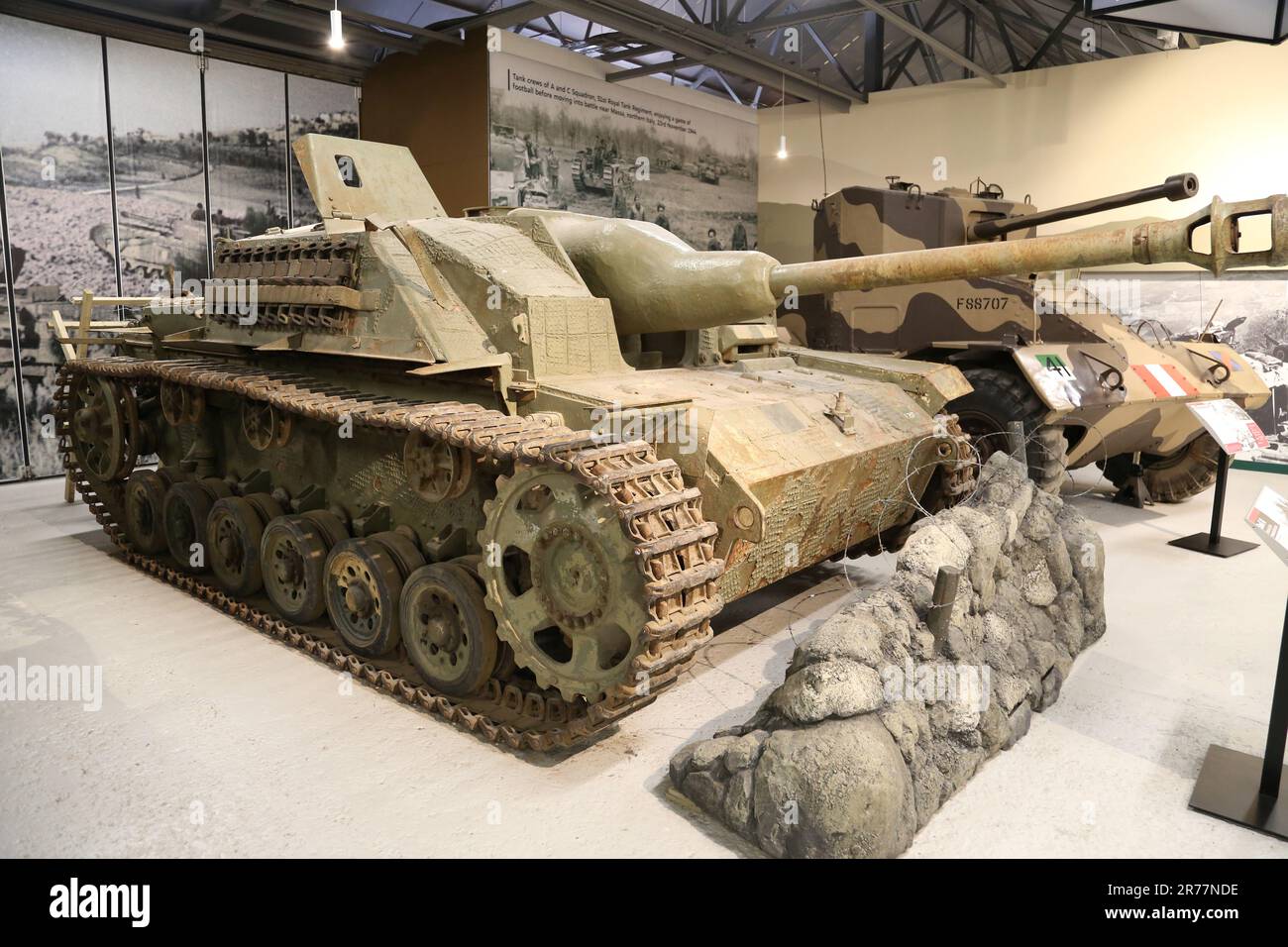 WW2 German StuG III Ausf G, The Tank Museum, Bovington Camp, Dorchester, Dorset, England, Great Britain, United Kingdom, UK, Europe Stock Photo