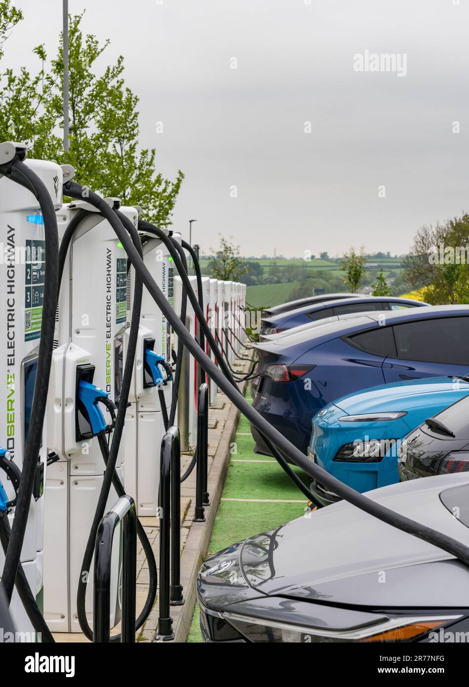 Midlands, UK 13 May 2023 View of electric car charging points on