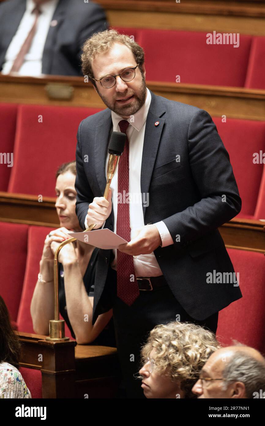 Paris, France. 13th June, 2023. Deputy, Antoine Armand attends a session of Questions to the