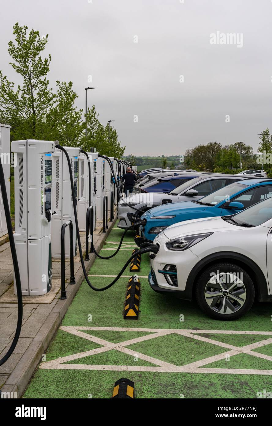 Midlands, UK 13 May 2023 View of electric car charging points on