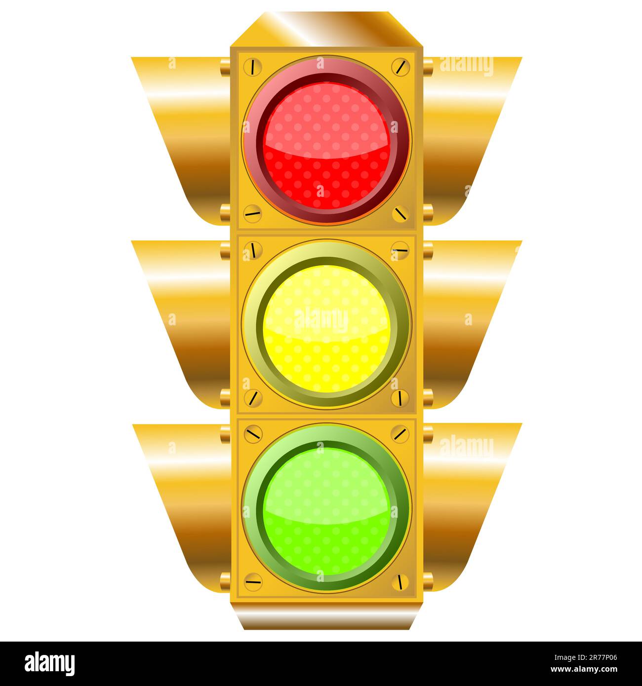 cross road traffic lights over white background, abstract vector art illustration Stock Vector
