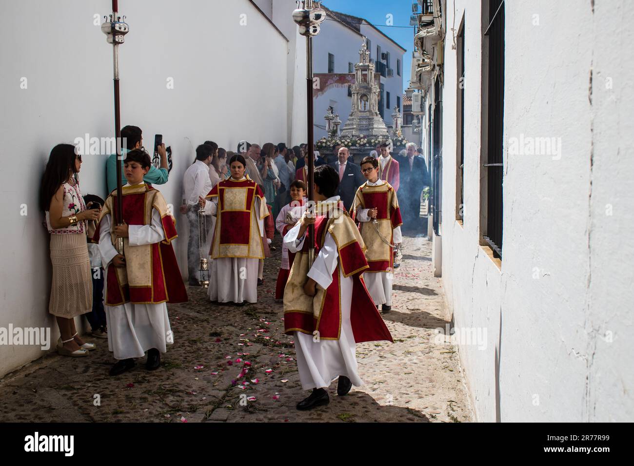 Old Procession Catholic parish child participating at the Corpus Christi procession ...