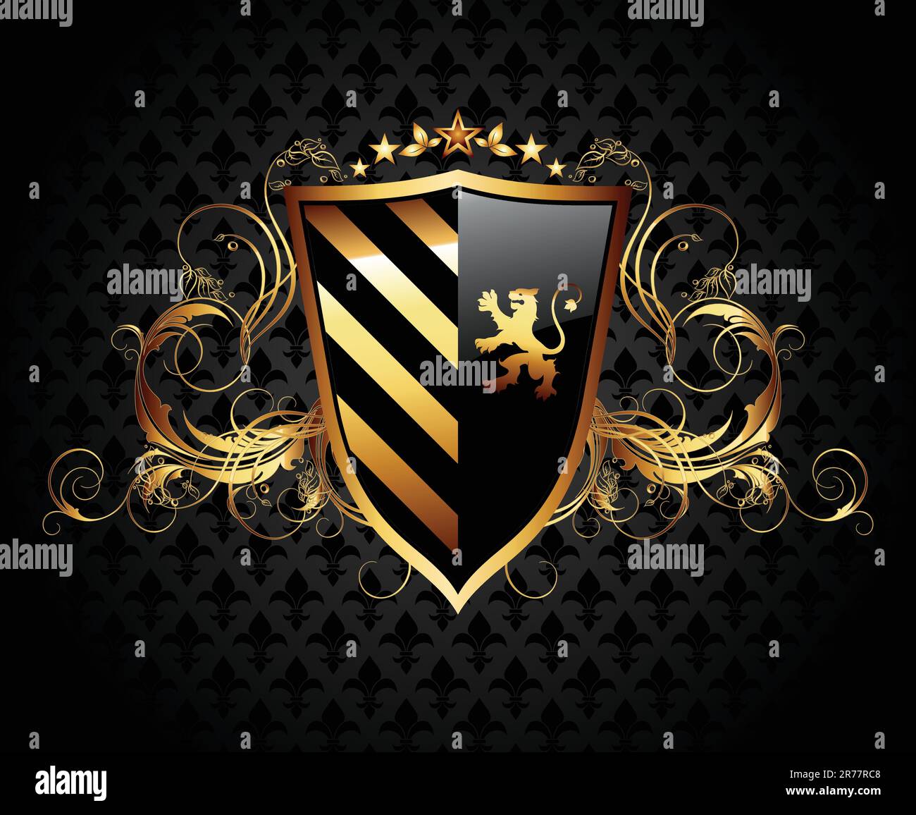 ornamental shield, this  illustration may be useful  as designer work Stock Vector