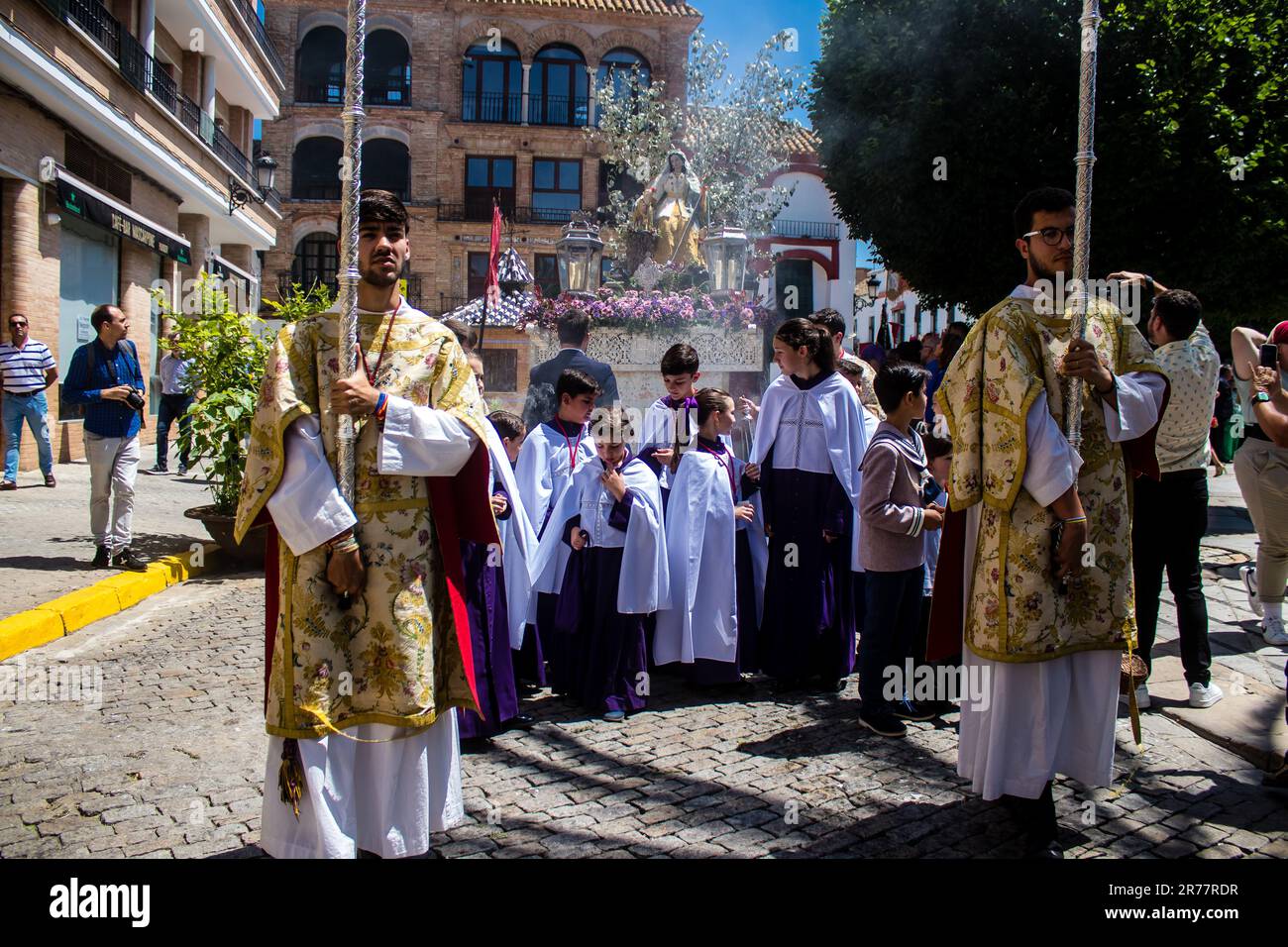 Old Procession Catholic parish child participating at the Corpus Christi procession ...