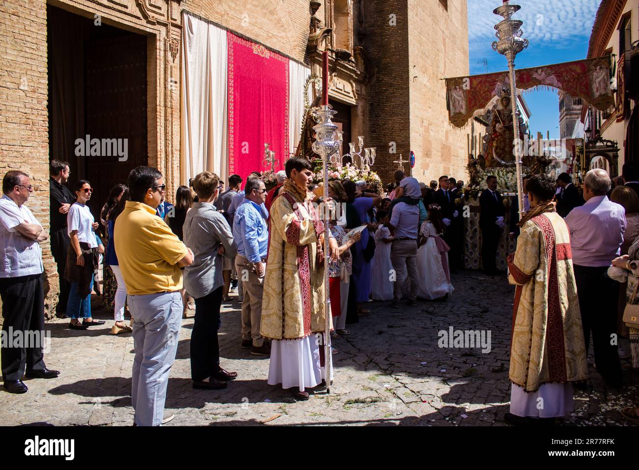Old Procession Catholic parish child participating at the Corpus Christi procession ...