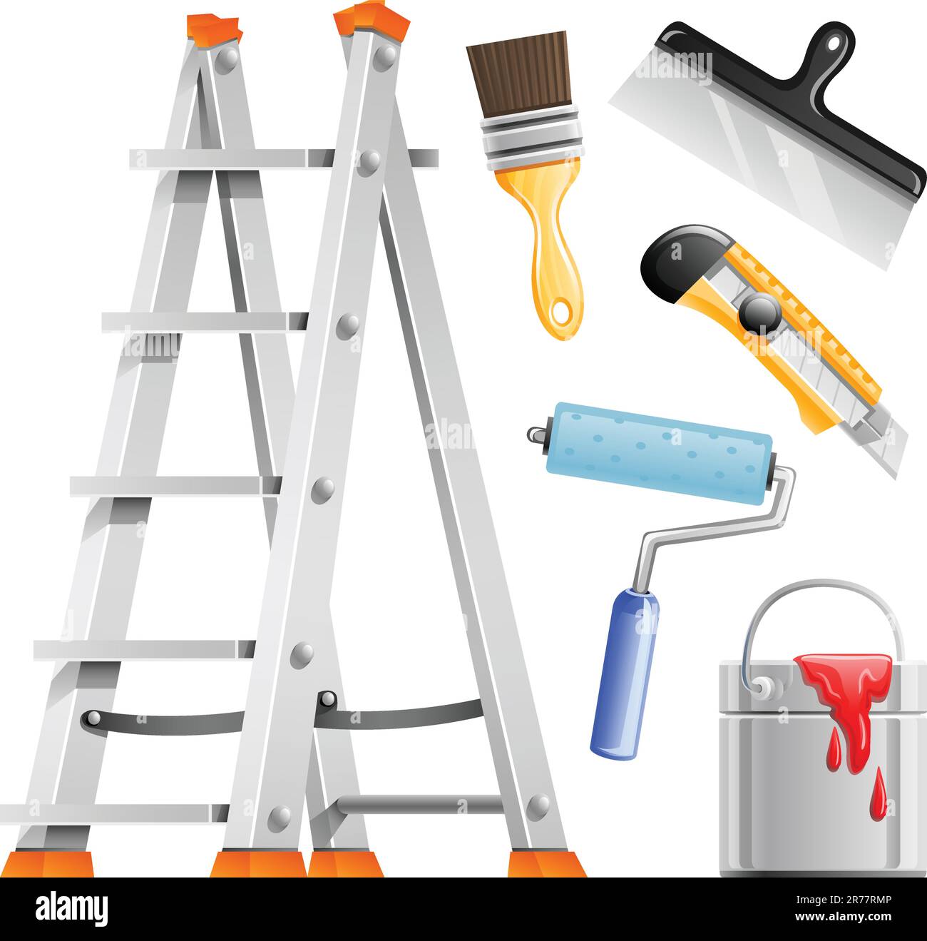 set painter tools vector illustration isolated on white background