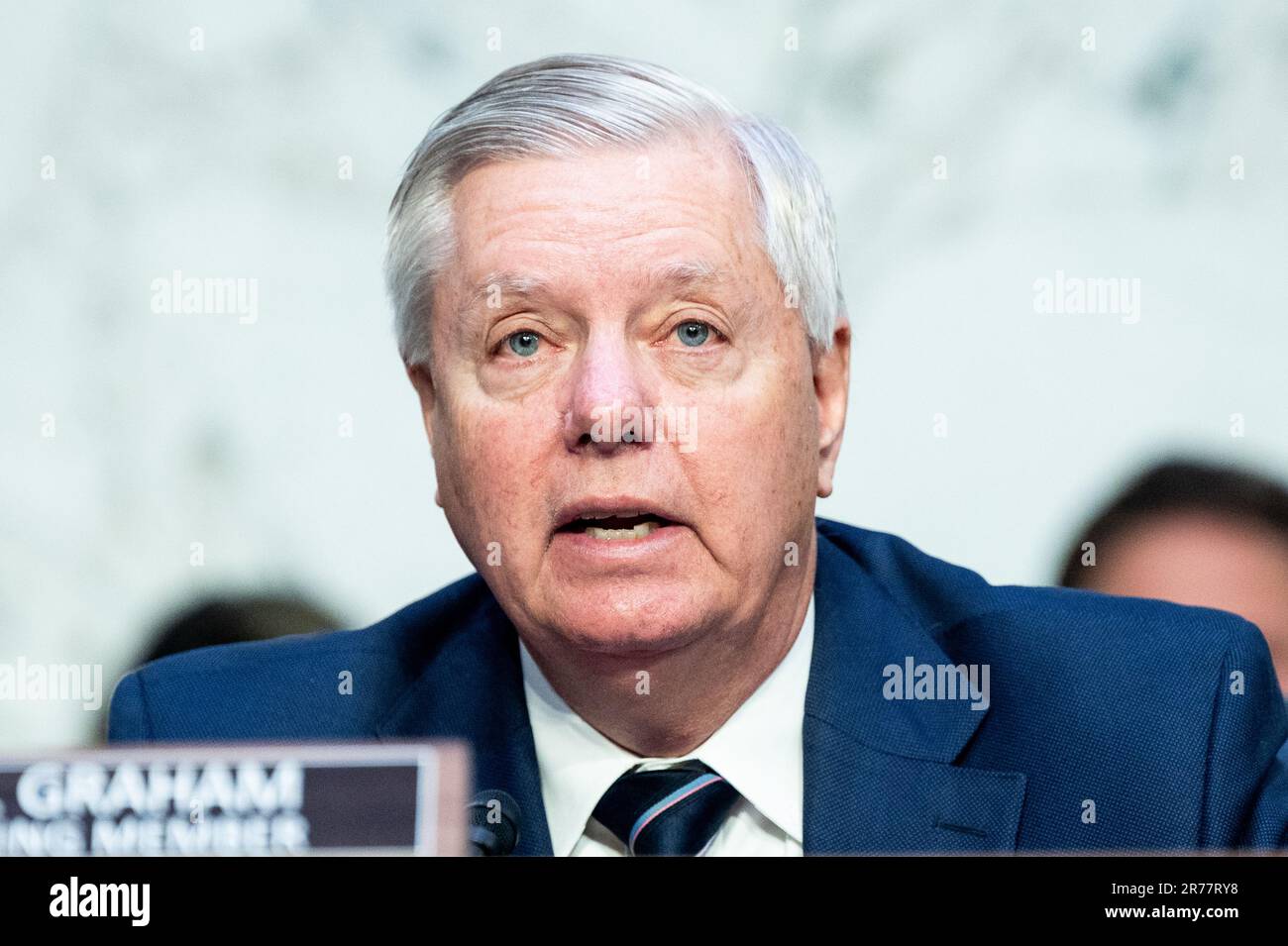 Washington, United States. 13th June, 2023. U.S. Senator Lindsey Graham (R-SC) speaking at a hearing of the Senate Judiciary Committee at the U.S. Capitol. Credit: SOPA Images Limited/Alamy Live News Stock Photo