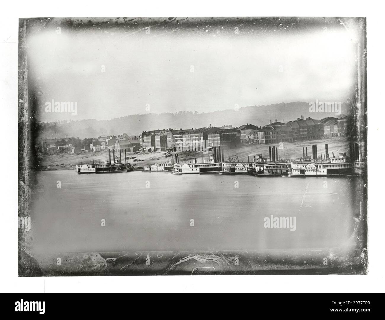 Daguerreotype View of Cincinnati. Taken from Newport, Ky, Plate 1, September 24, 1848, by Charles Fontayne and William S. Porter Stock Photo