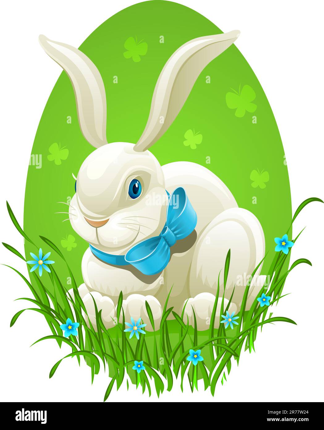 Easter bunny in egg vector illustration isolated on white background ...