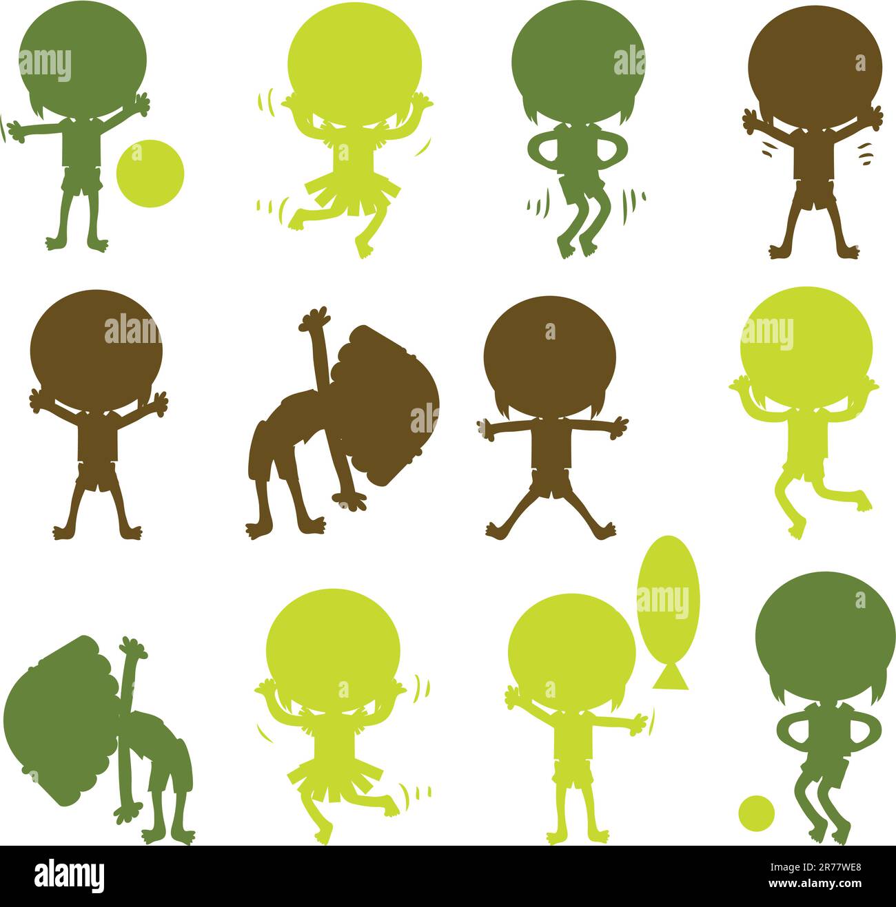 kids playing silhouette Stock Vector Image & Art - Alamy