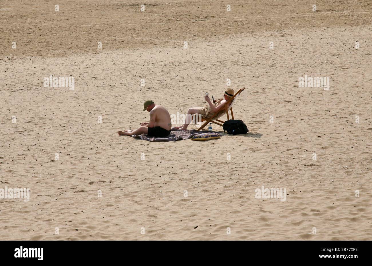 A lazy day at the beach, Lytham St Annes, Lancashire, United Kingdom, Europe Stock Photo