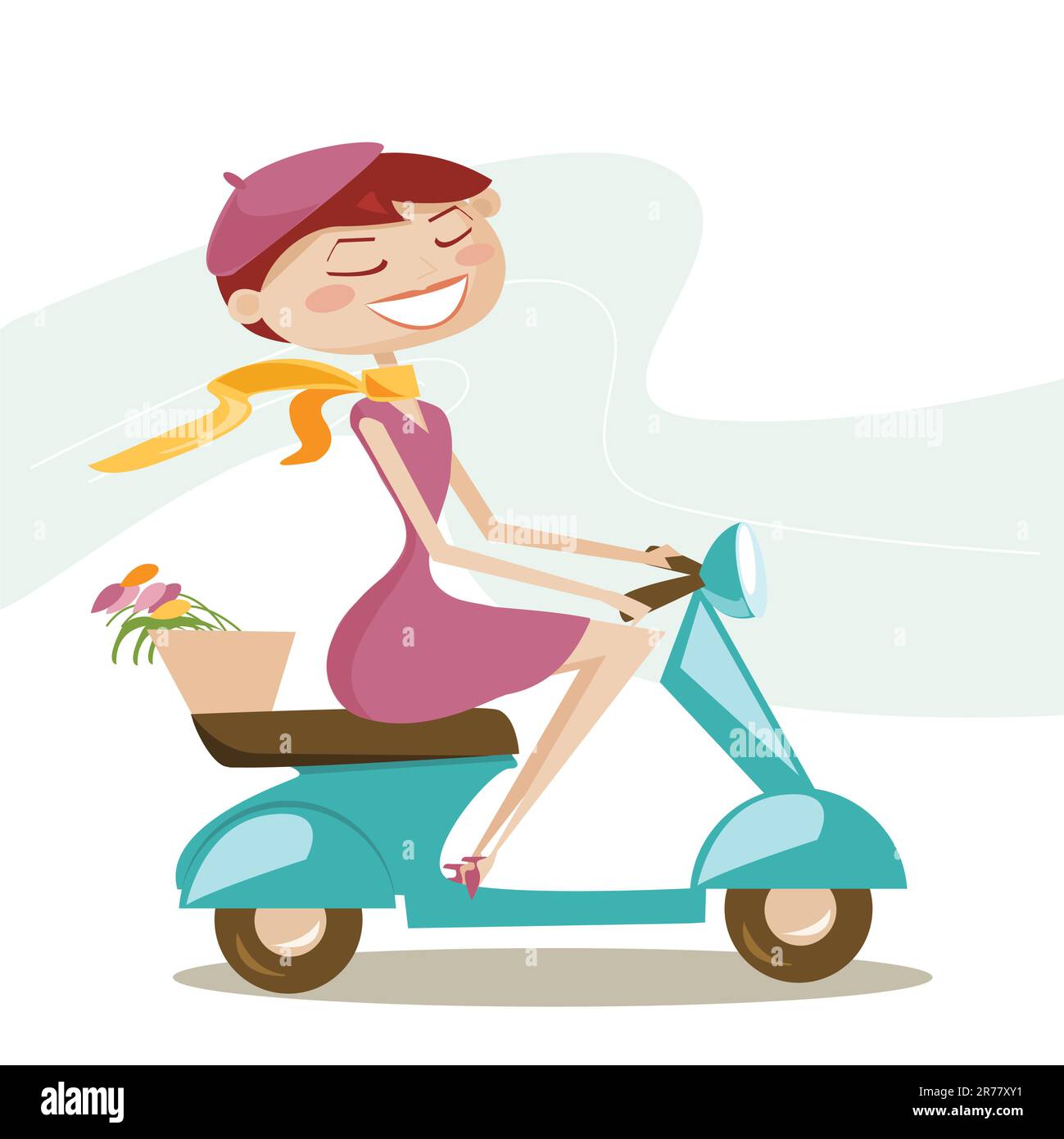 Scooter girl, vector illustration Stock Vector Image & Art Alamy