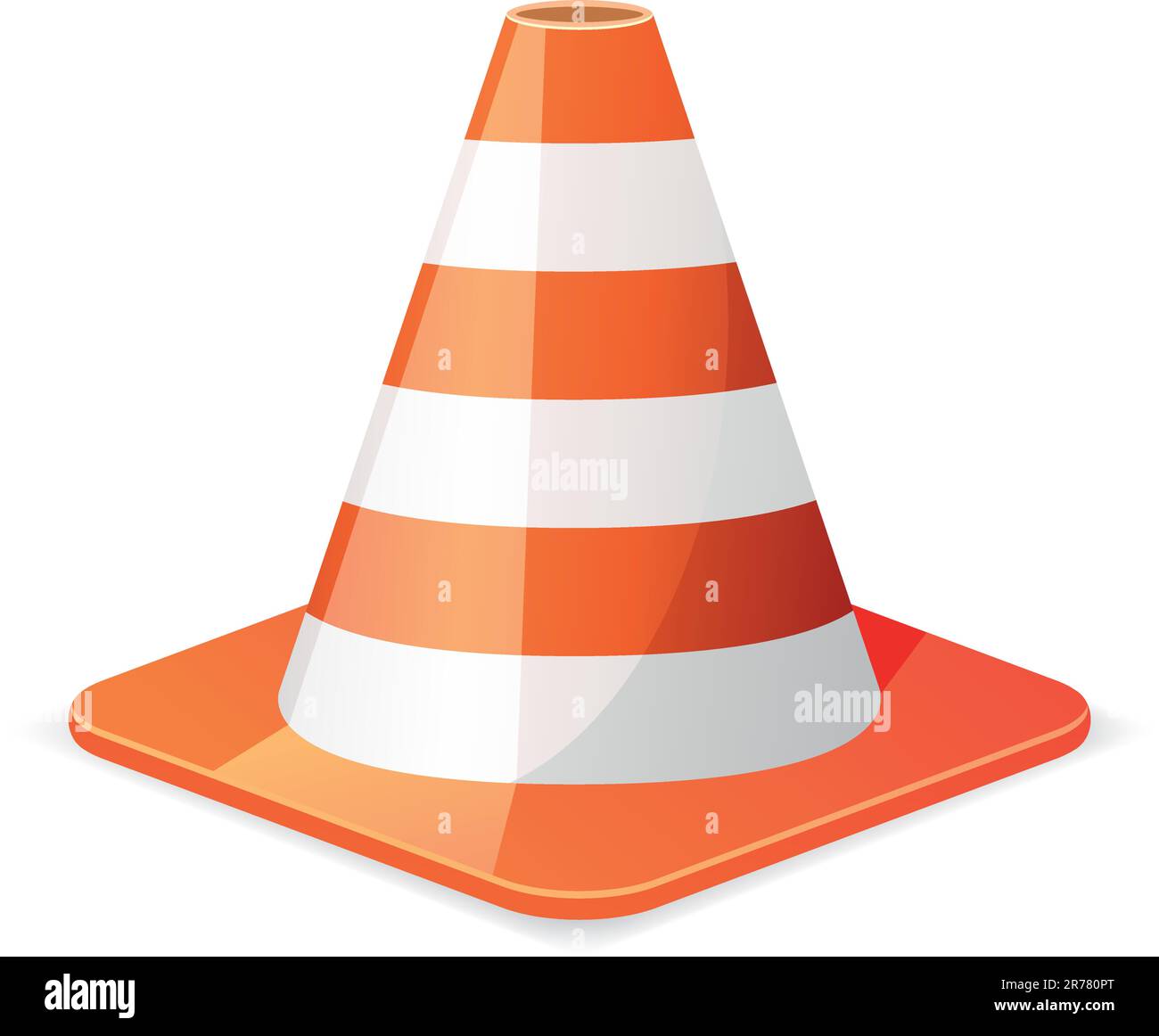 illustration of a orange traffic cone Stock Vector