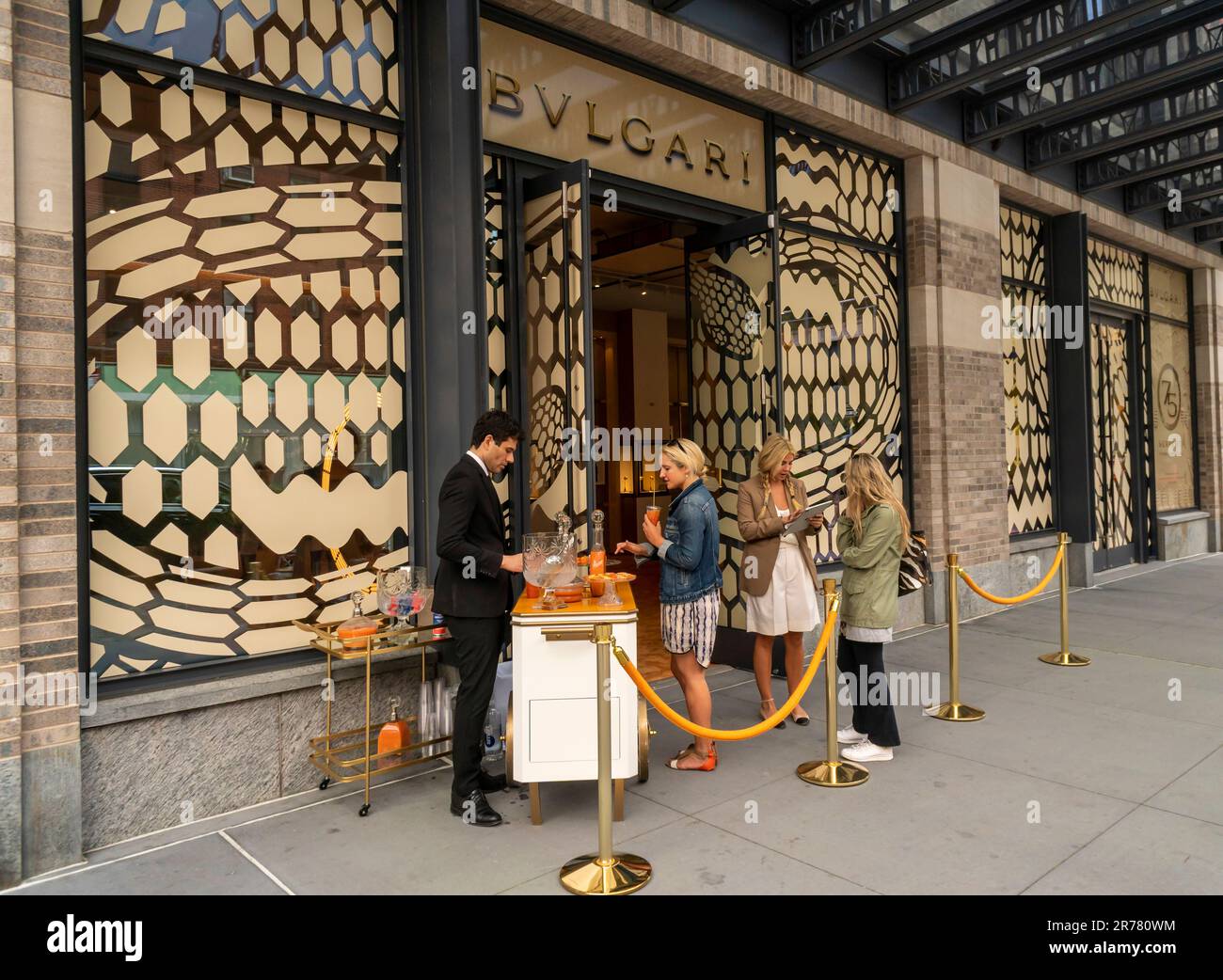 Check-in for the opening of the new Bulgari store in the Meatpacking  District in New York on Friday, June 9, 2023. Bulgari SpA is a unit of the  luxury goods conglomerate LVMH