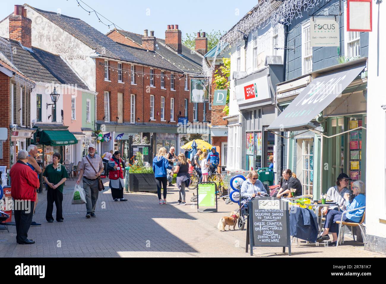 Pedestrianised Thoroughfare, Halesworth, Suffolk, England, United Kingdom Stock Photo