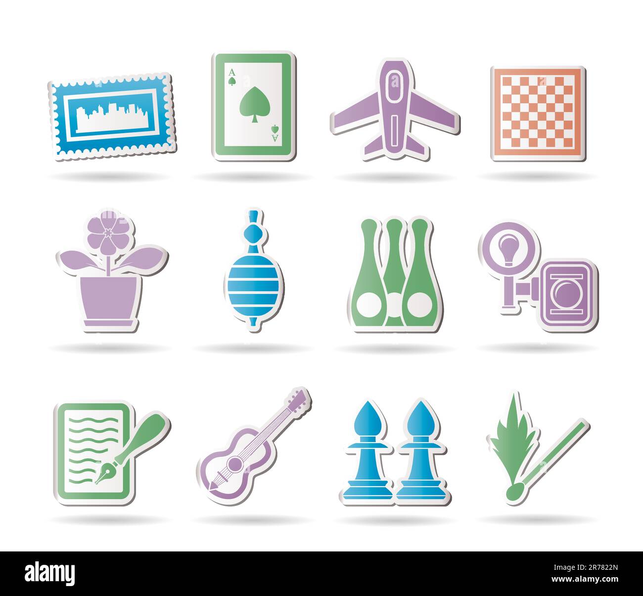 Hobby, Leisure and Holiday objects - Vector Illustration Stock Vector