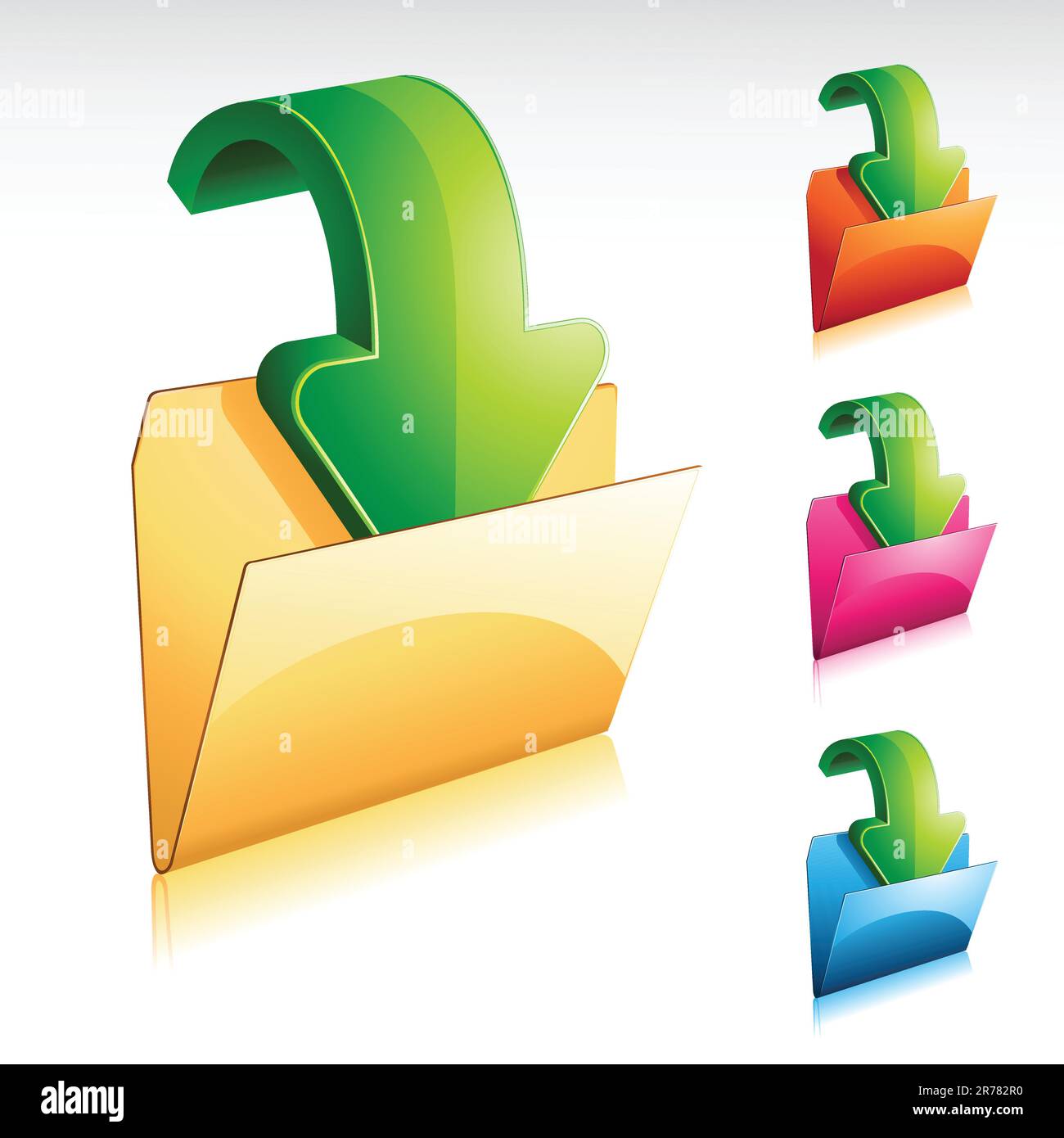 A download folder icon with color variations Stock Vector Image & Art ...