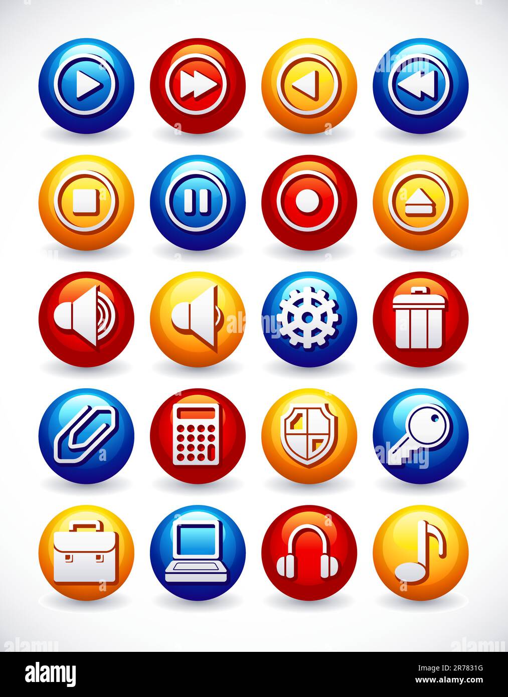 Vector illustration - Glossy web icon set Stock Vector Image & Art - Alamy