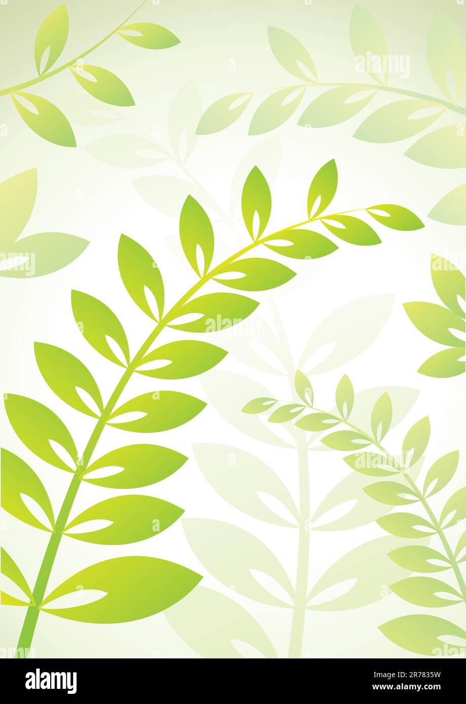 Vector background with plants with green foliage Stock Vector Image ...