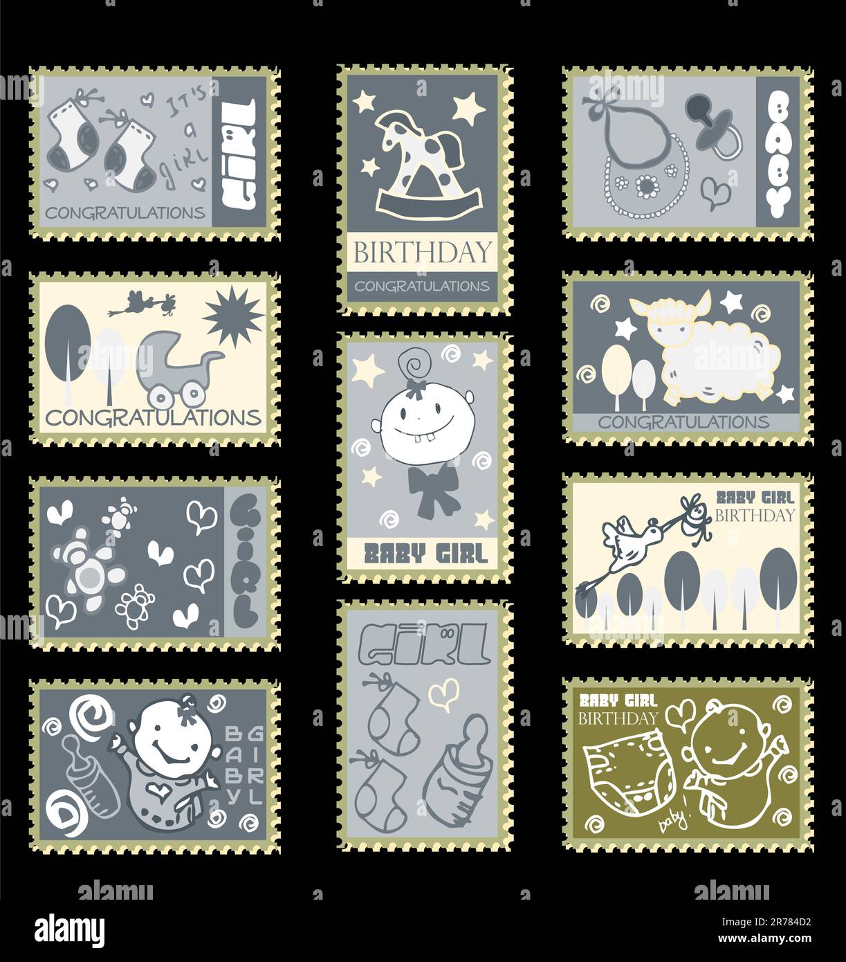 Stamps postage child hi-res stock photography and images - Alamy