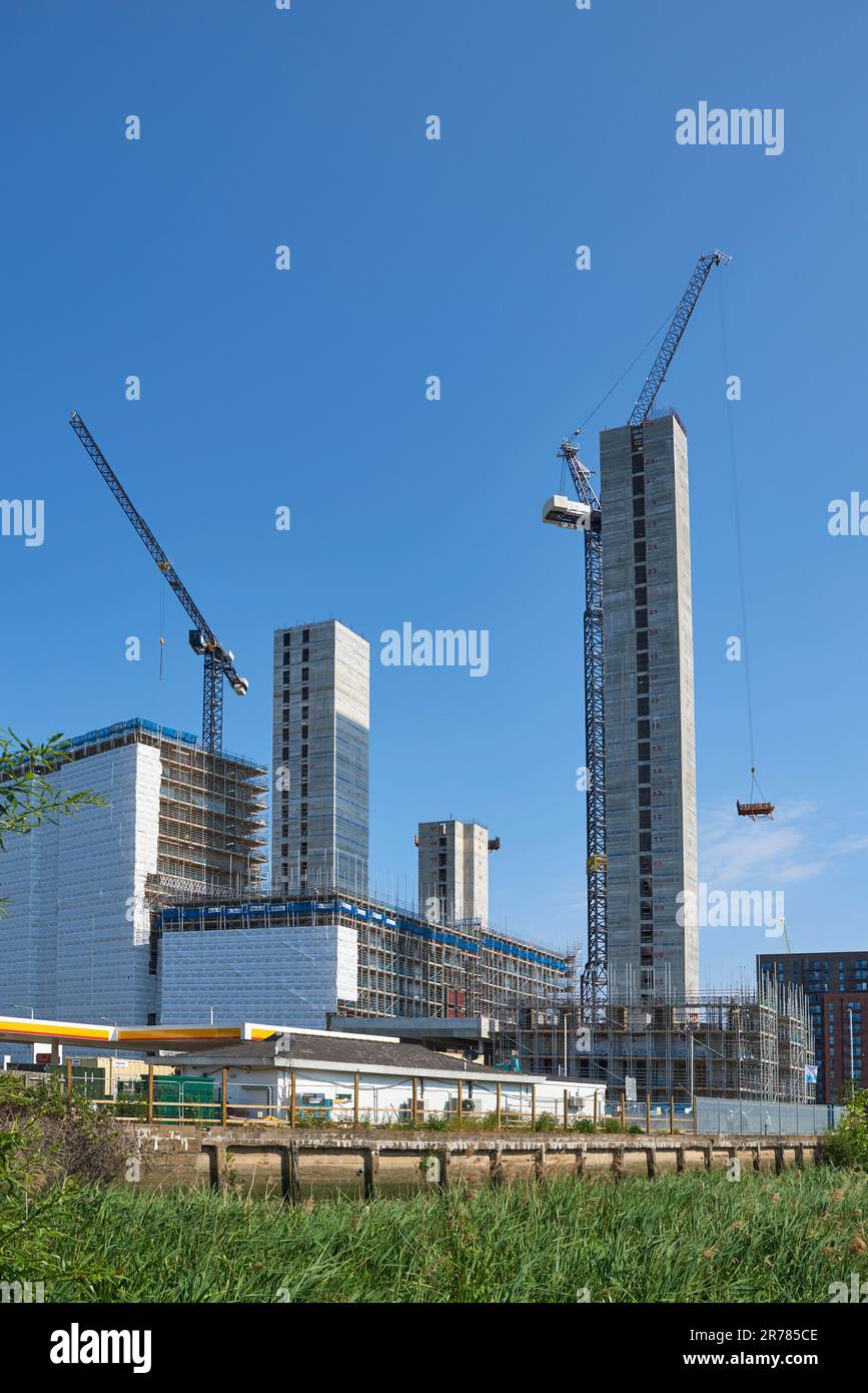 The new Abbey Quay housing development under construction at Barking, East London UK Stock Photo