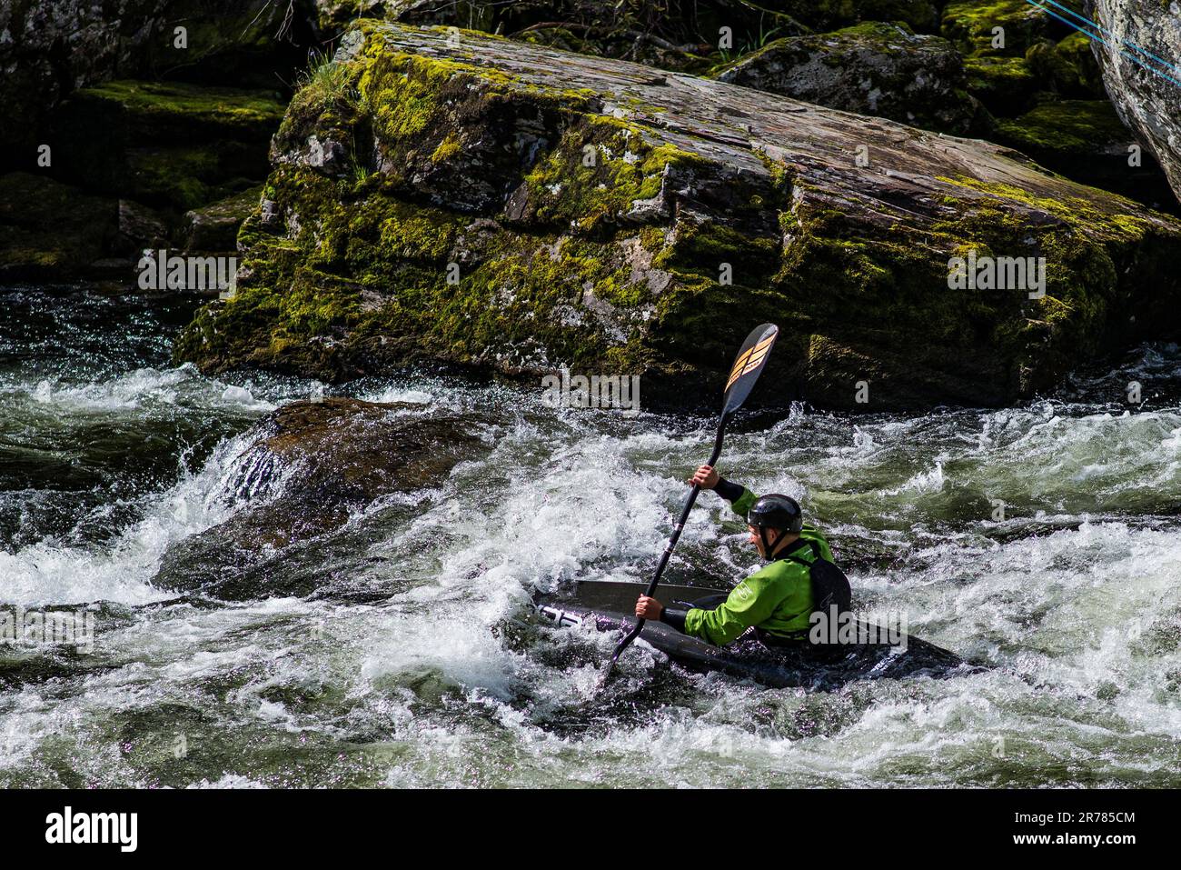 Whitewater kayaking in Voss Norway Stock Photo Alamy