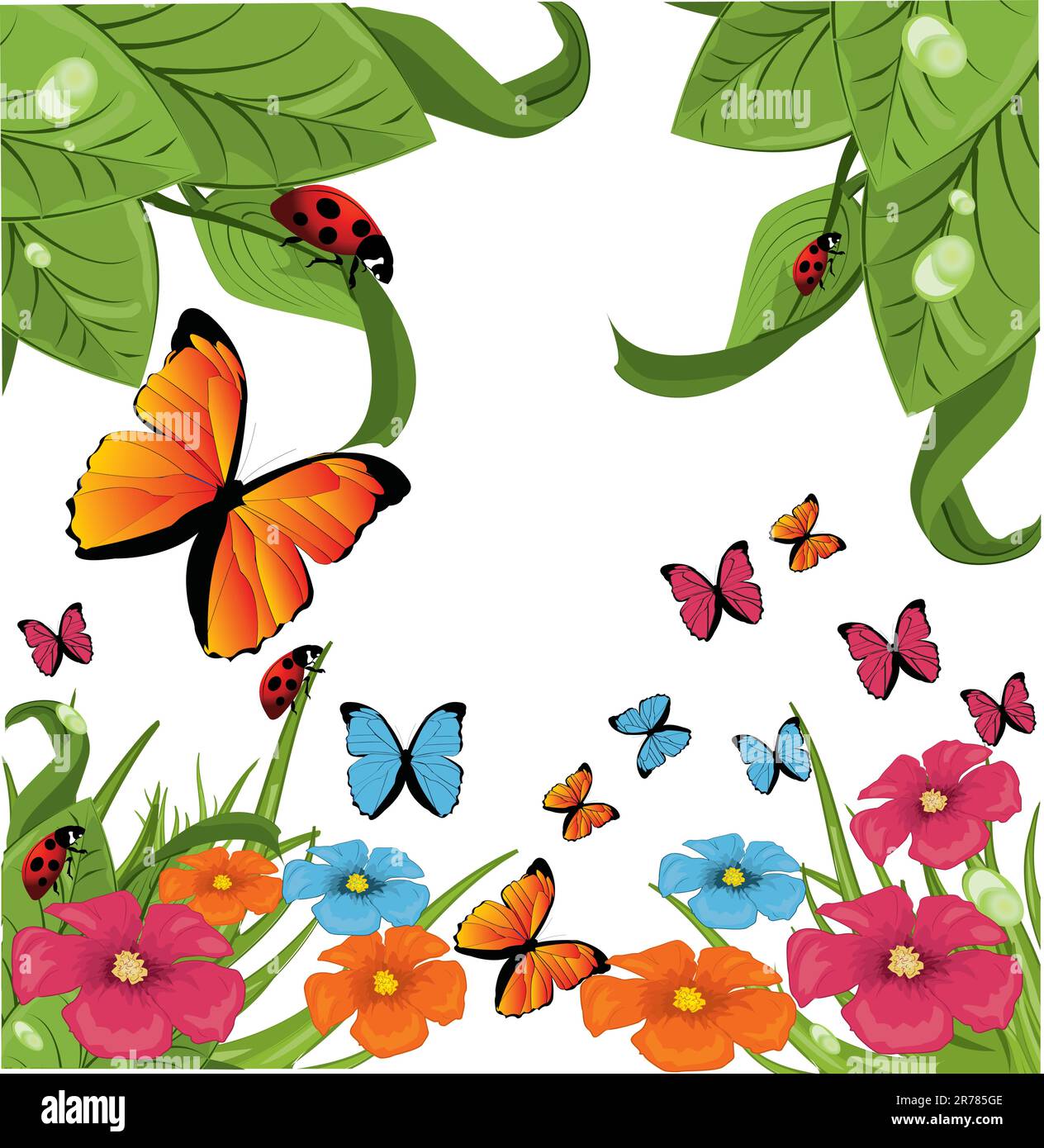 butterfly and flowers Stock Vector Image & Art - Alamy