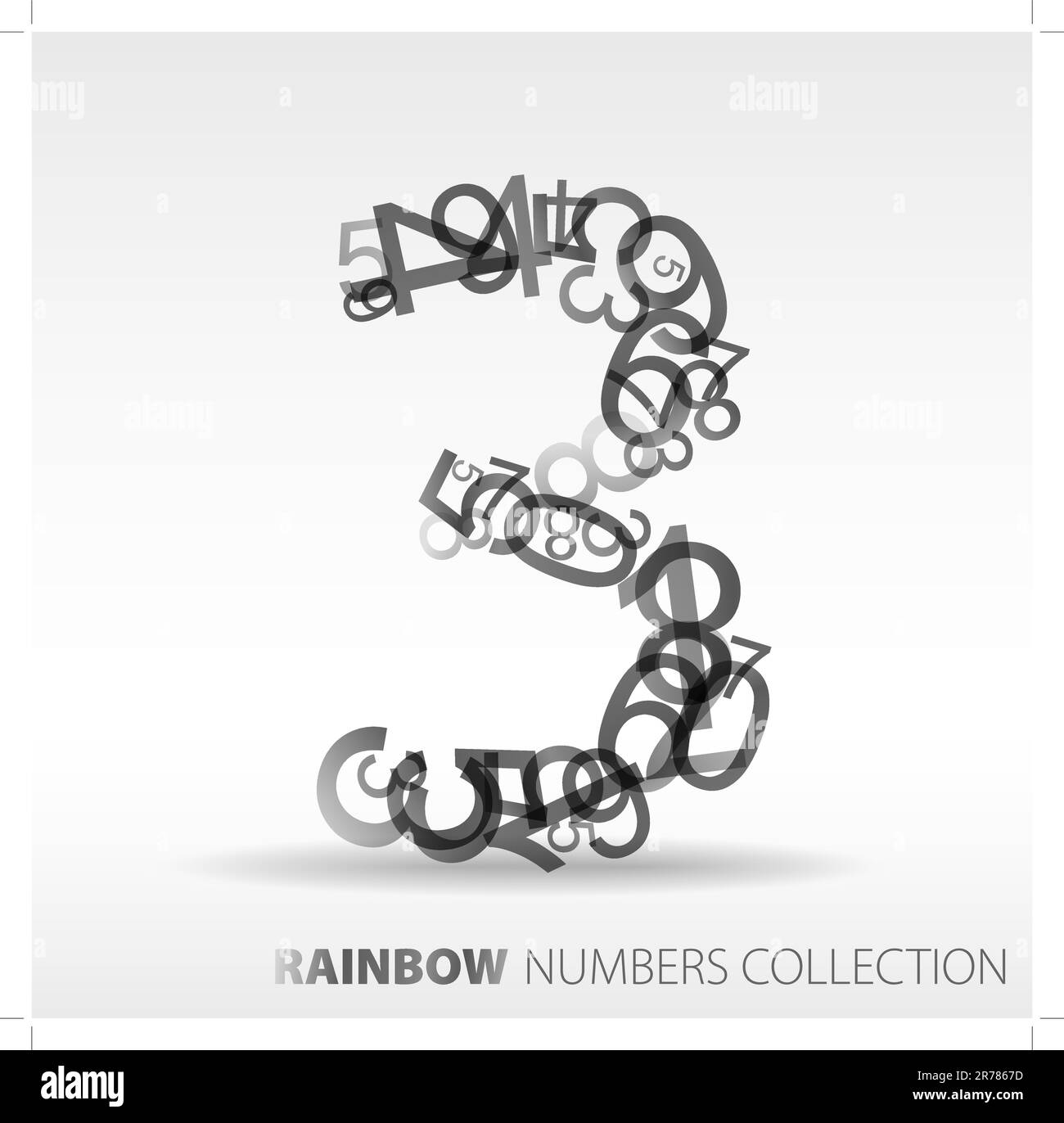 Number three made from various numbers check my portfolio for other numbers Stock Vector Image