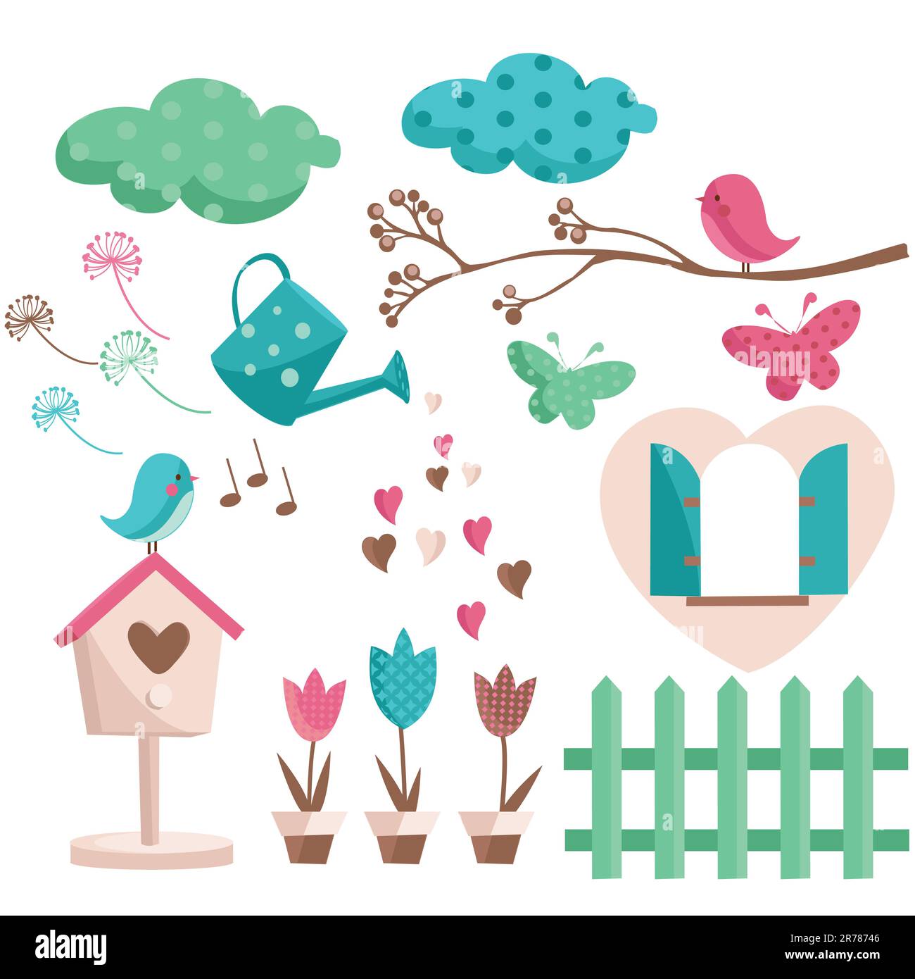 Spring Elements Vector Spring elements with trendy colors, vector illustration Stock Vector ...