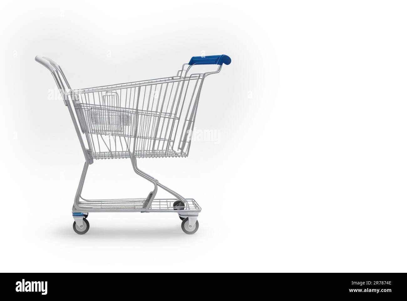 shopping cart empty at supermarket to buy something isolated on white ...
