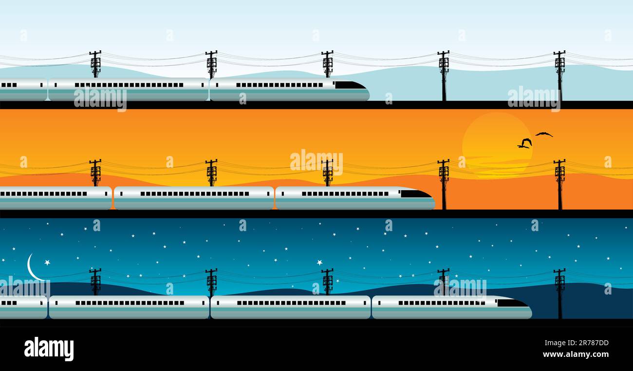 vector illustration of a bullet train Stock Vector