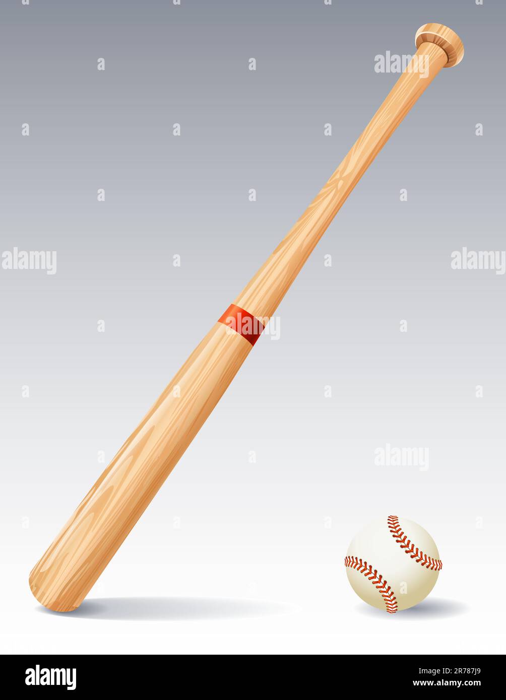 Vector illustration Baseball bat and ball Stock Vector Image & Art
