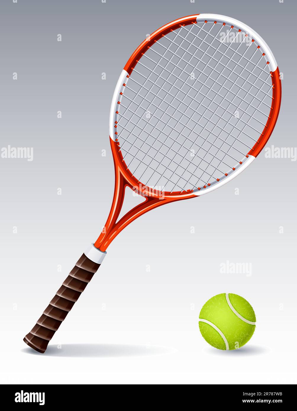Vector illustration - Tennis racket and ball Stock Vector Image & Art ...