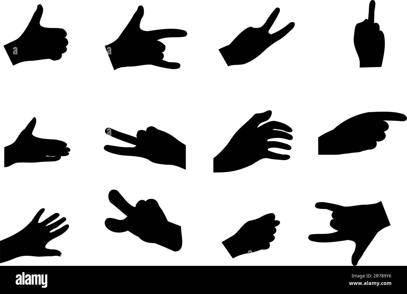 Human hands. A set of hands. Signs and symbols Stock Vector