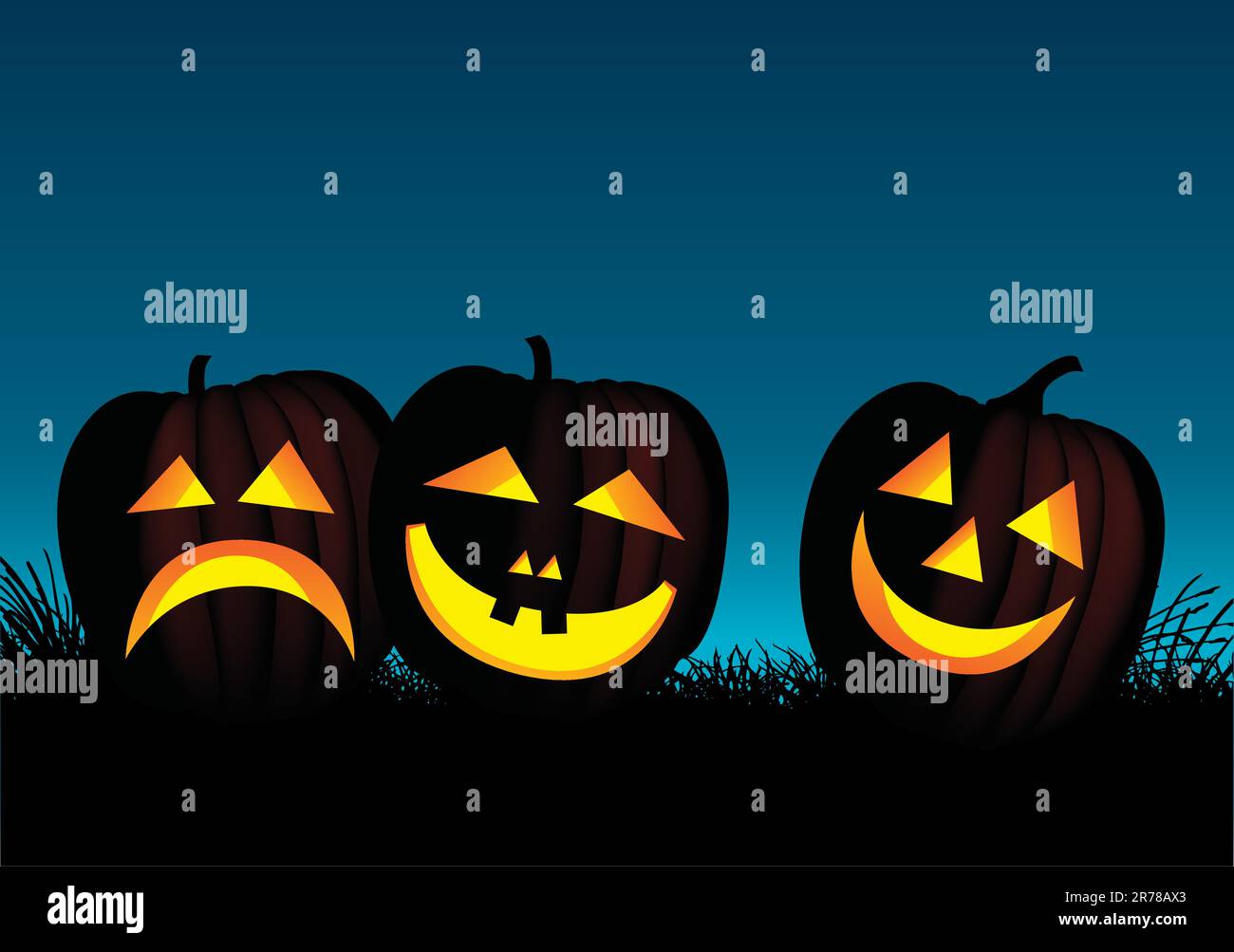 vector illustration of halloween pumpkins Stock Vector Image & Art - Alamy