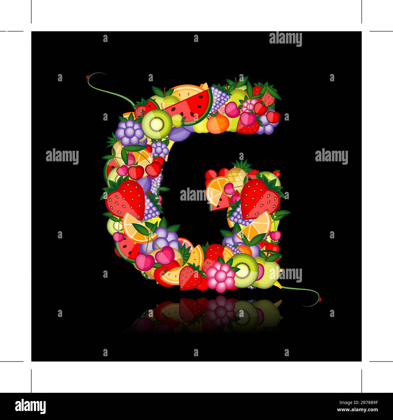 Fruit letter for your design. See others in my gallery Stock Vector ...