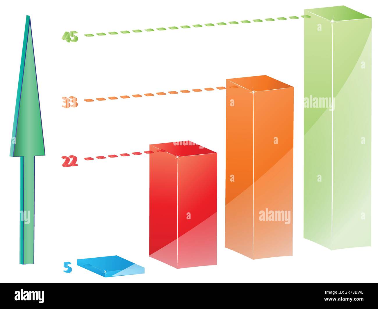 chart 3d against white background, abstract vector art illustration Stock Vector
