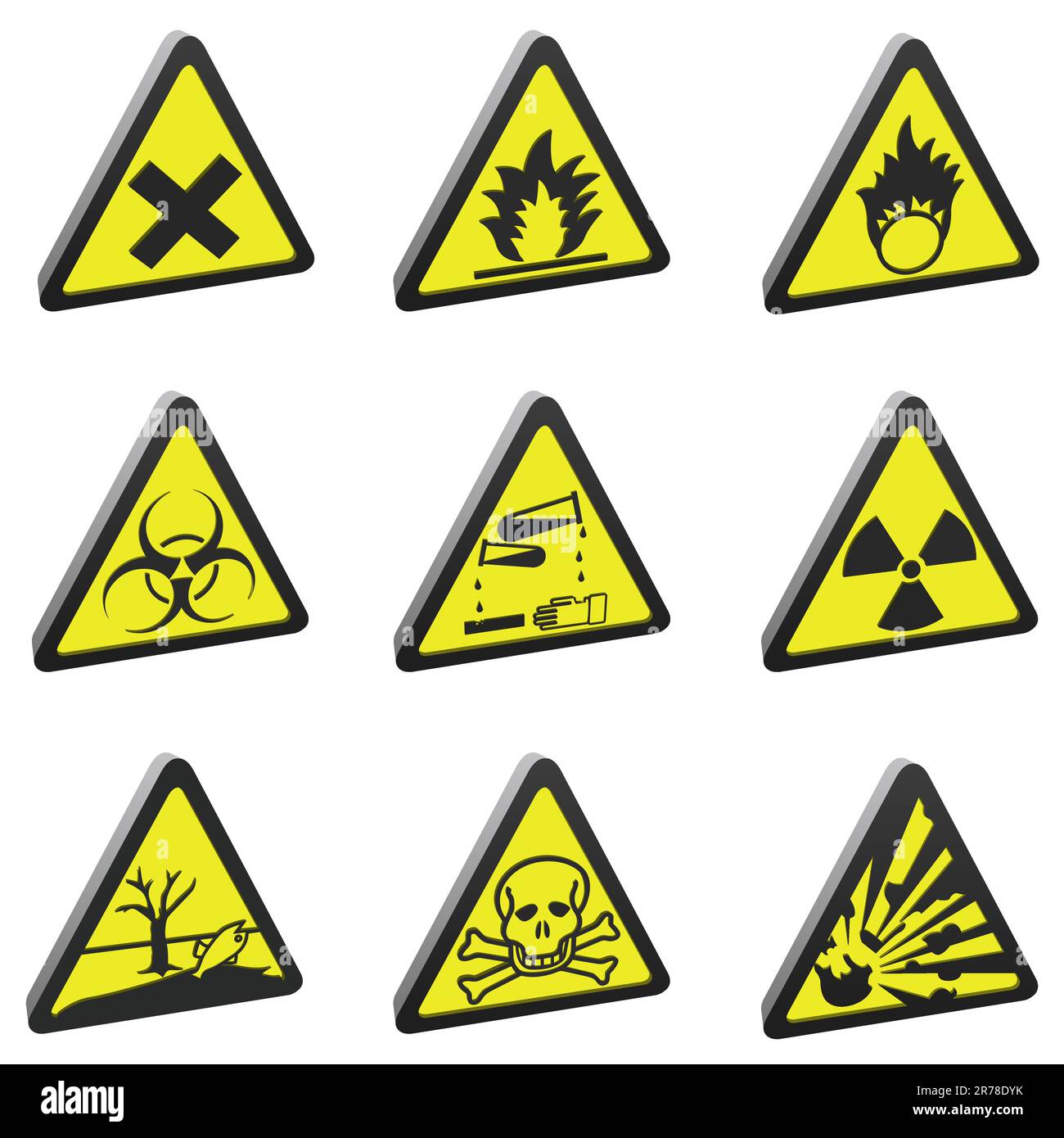 Hazard signs Stock Vector Images Alamy