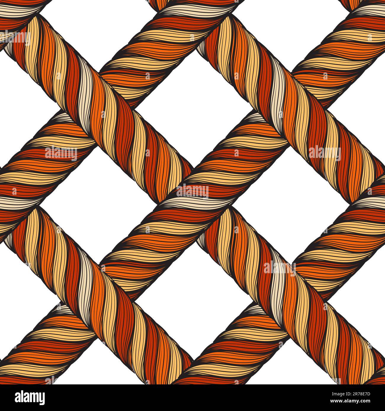 vector seamless detailed texture of orange threads, clipping masks ...