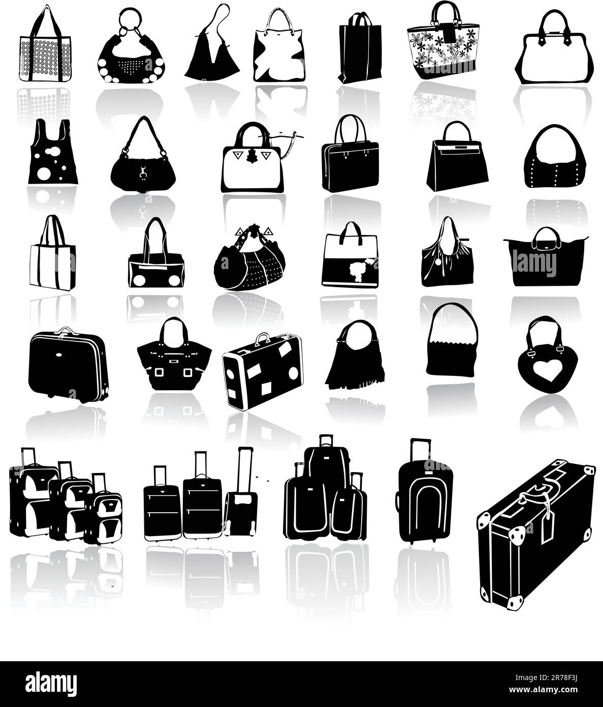 Travel suitcase and bag vector Stock Vector