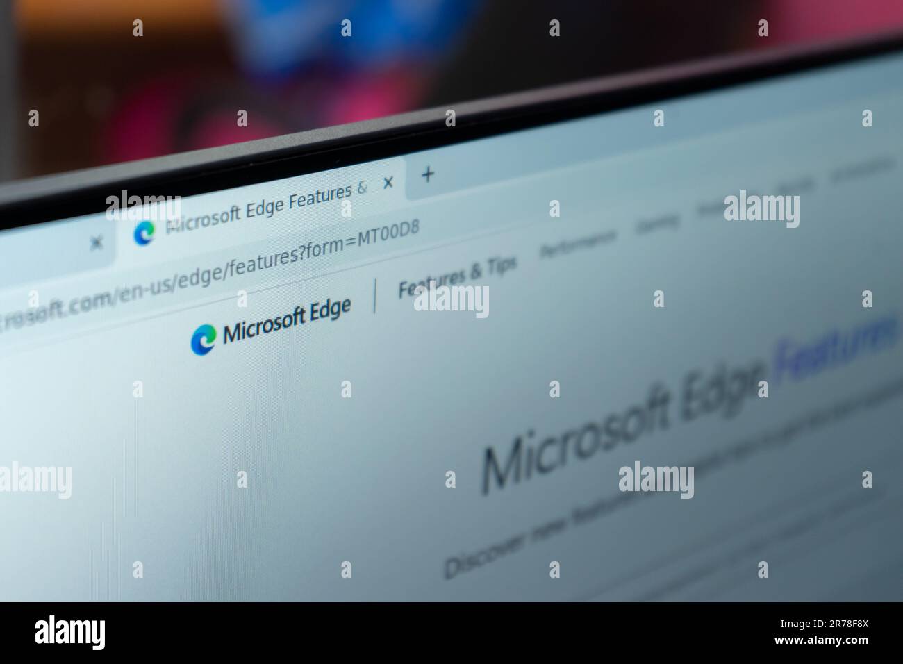 Managua, Nicaragua, June 13th 2023: Microsoft edge page for download the app Stock Photo