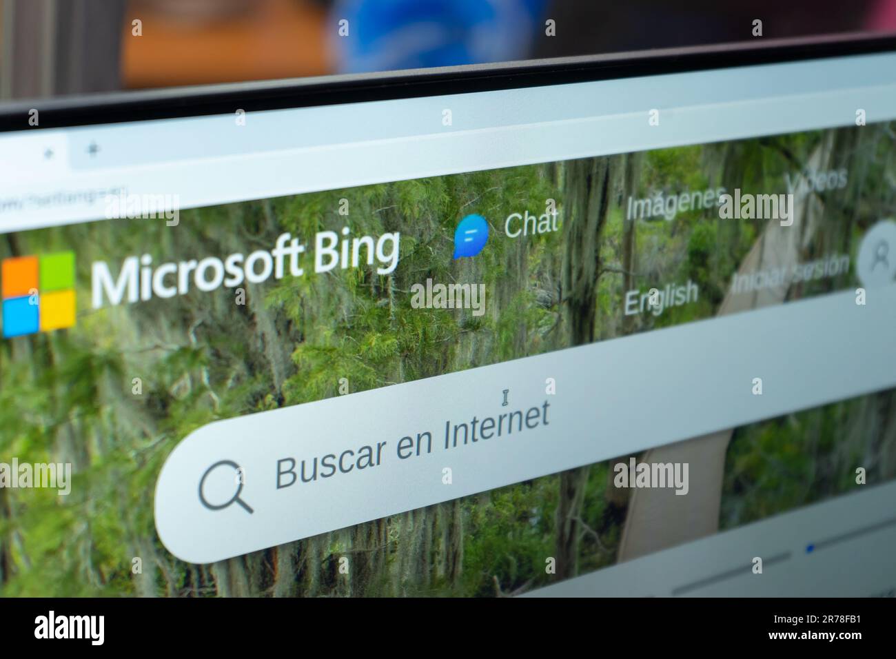 Home page of the search tool of Microsoft Bing on a desktop screen Stock  Photo - Alamy