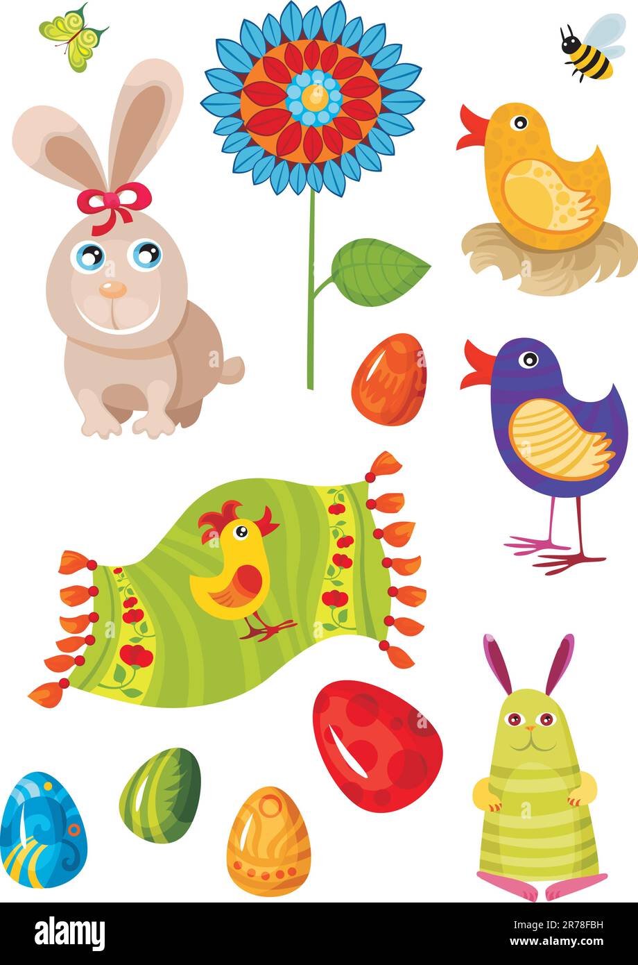 vector illustration of a easter set Stock Vector Image & Art - Alamy