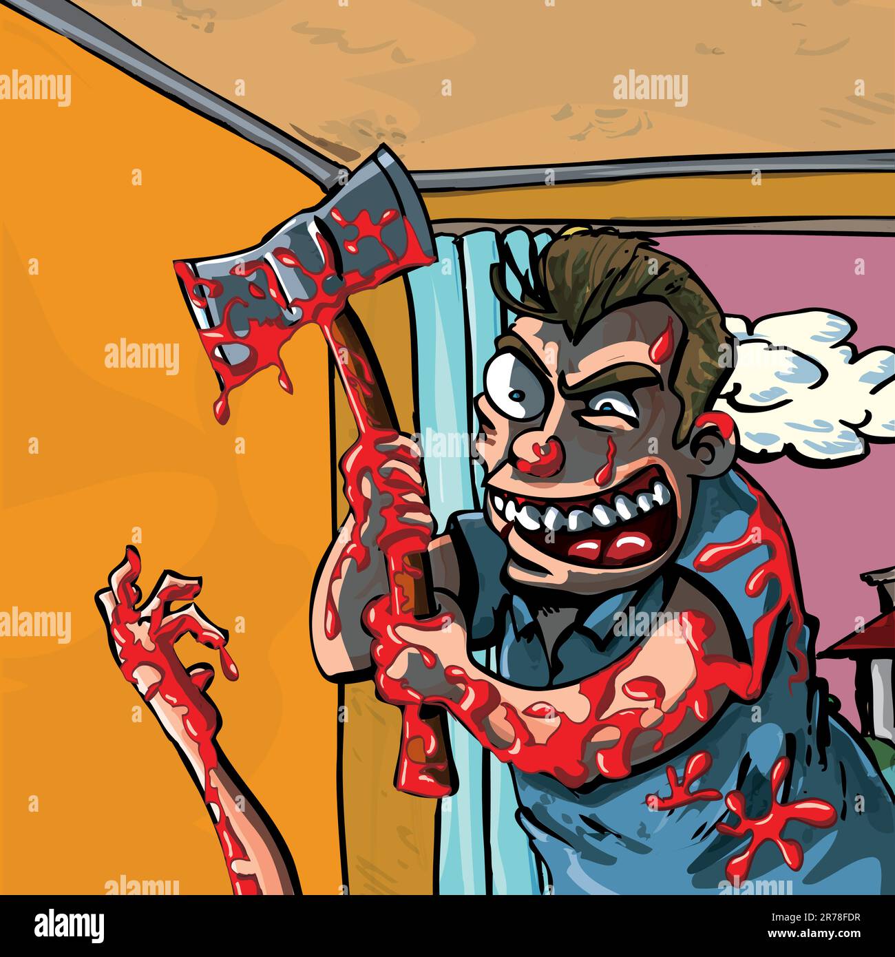 A cartoon of a axe murderer going about his bloody business Stock Vector Image & Art Alamy