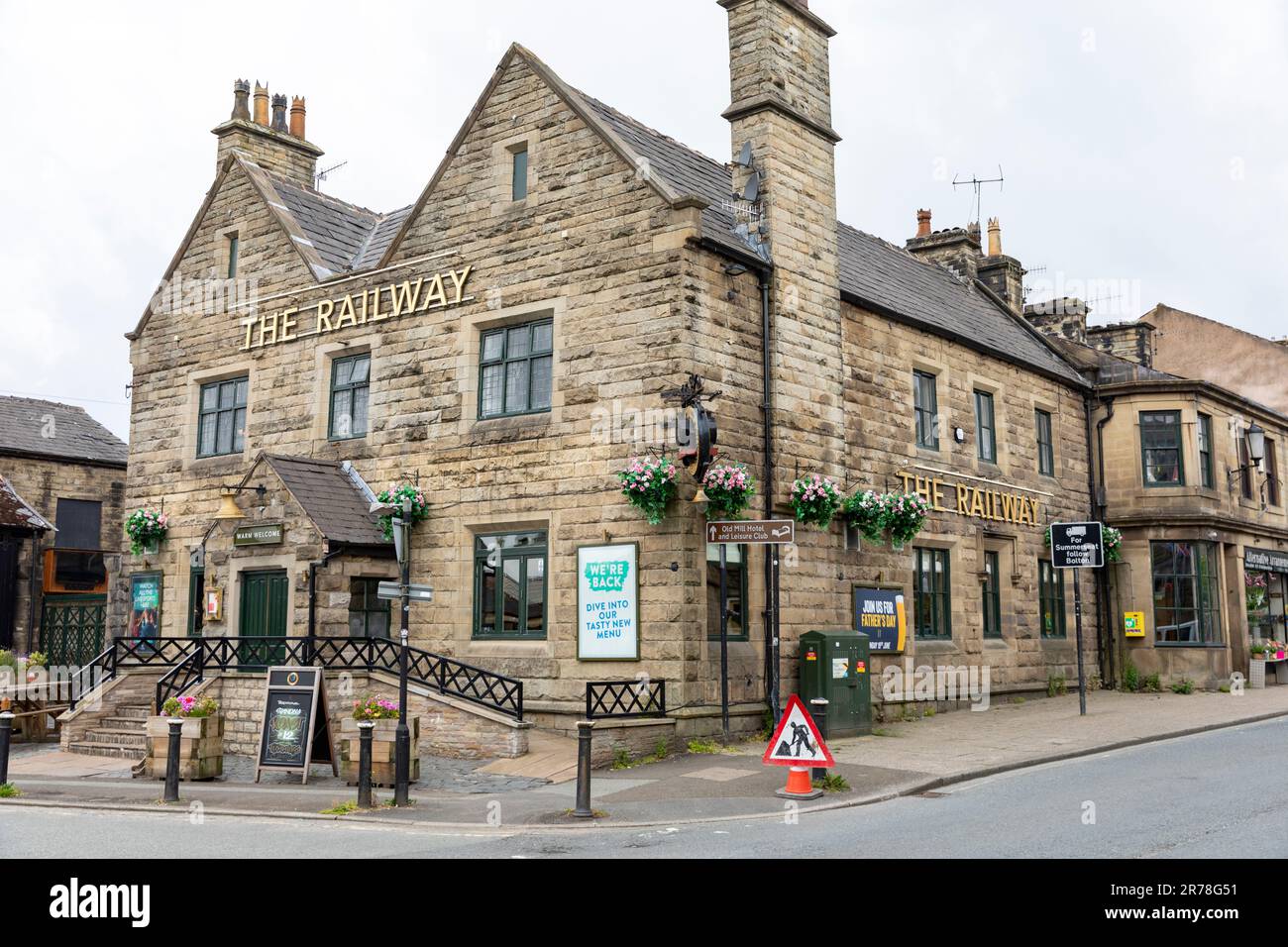 Ramsbottom village in Manchester, The Railway public house bar pub ...