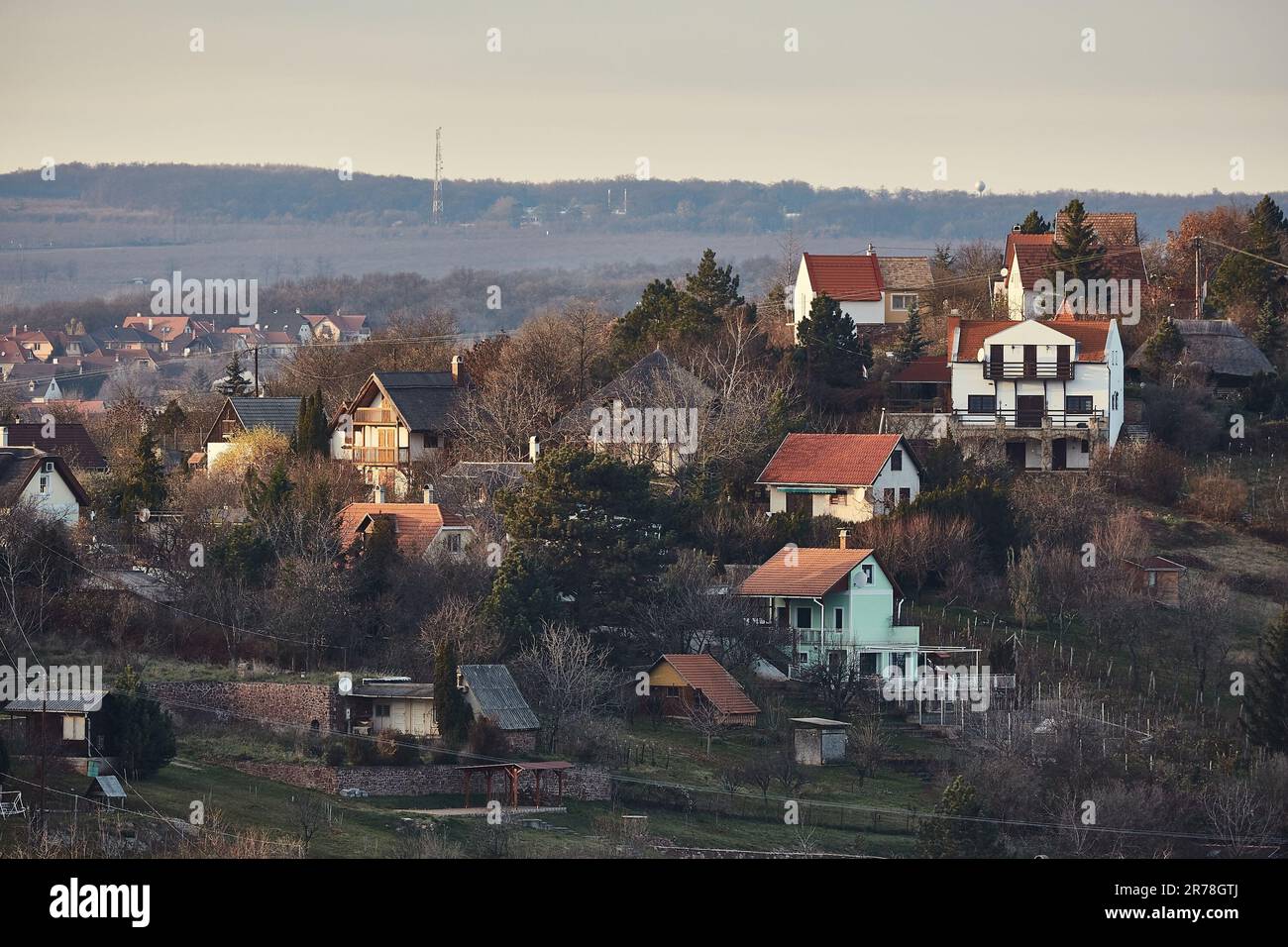 Modern village on hill hi-res stock photography and images - Alamy