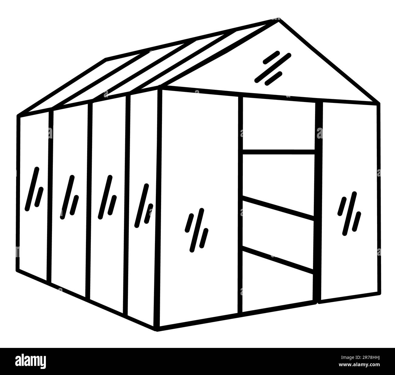 home greenhouse icon. outline home greenhouse sign. green house symbol