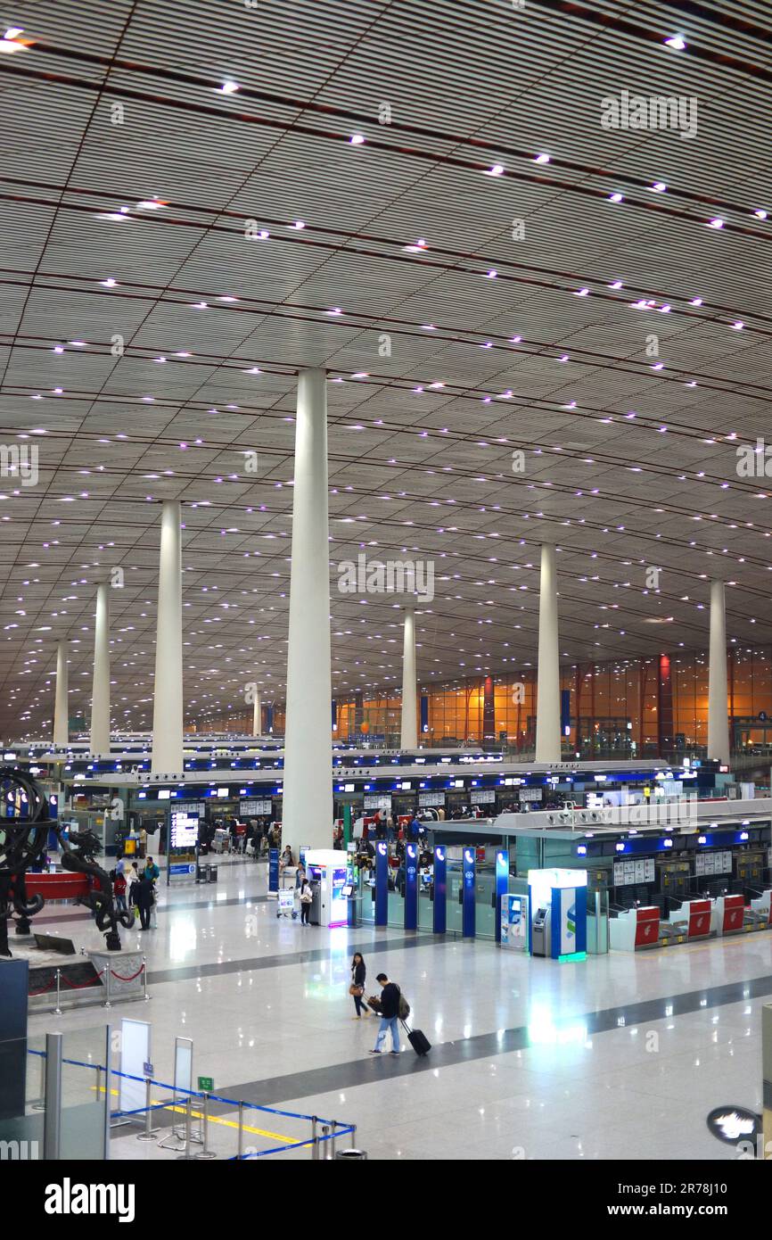 BEIJING APRIL 23 Travelers Pass Through The Arrival Hall In Beijing beijing-april-23-travelers-pass-through-the-arrival-hall-in-beijing