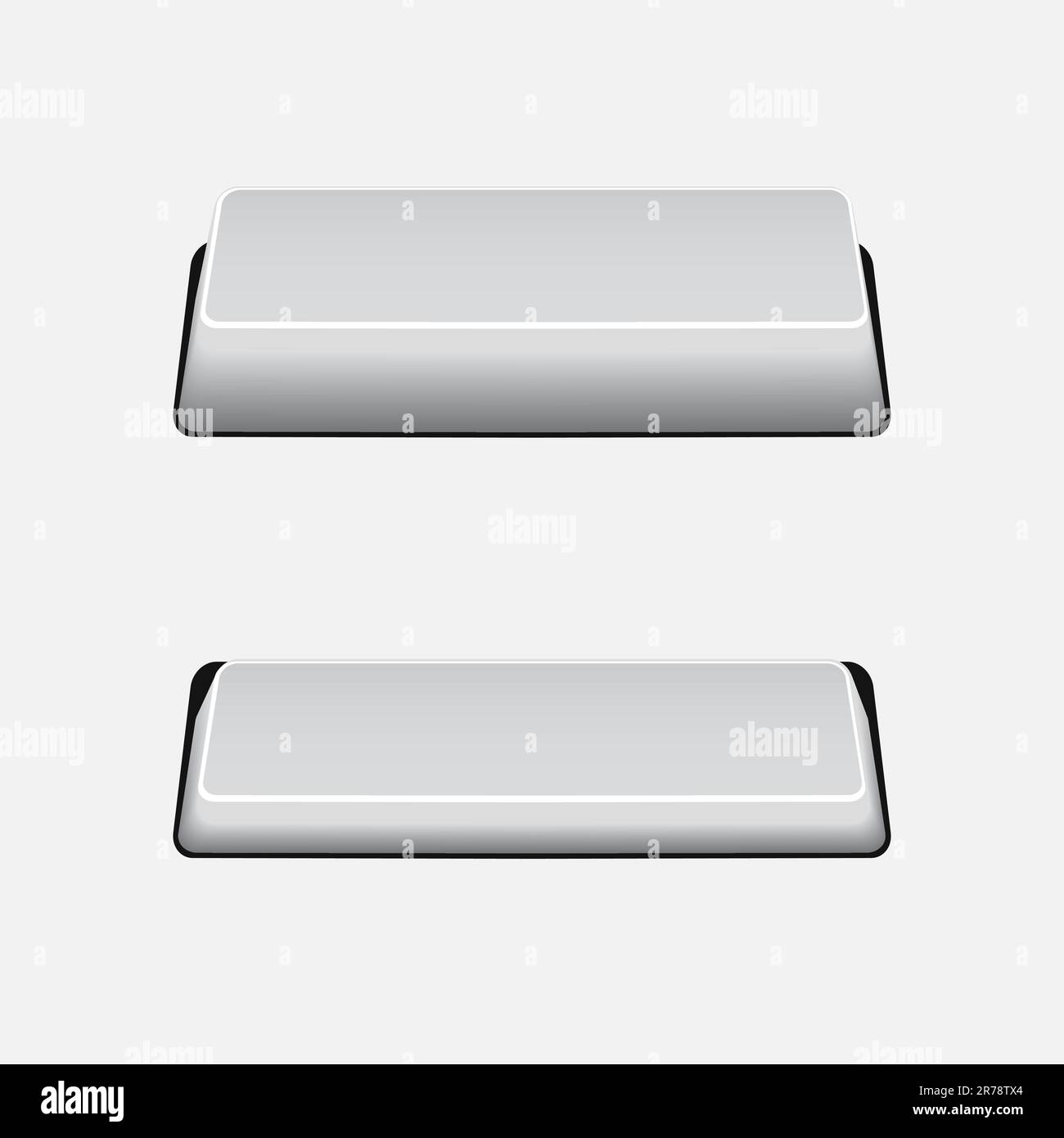 Clear button and pressed button. Button on/off. Vector illustration