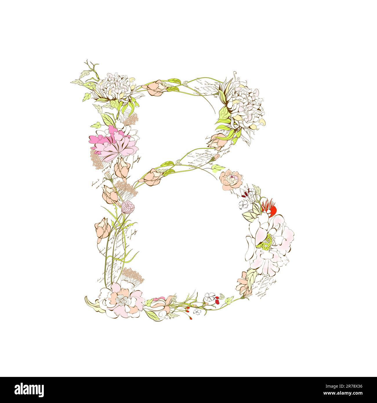 Spring floral font, Letter B Stock Vector Image & Art - Alamy